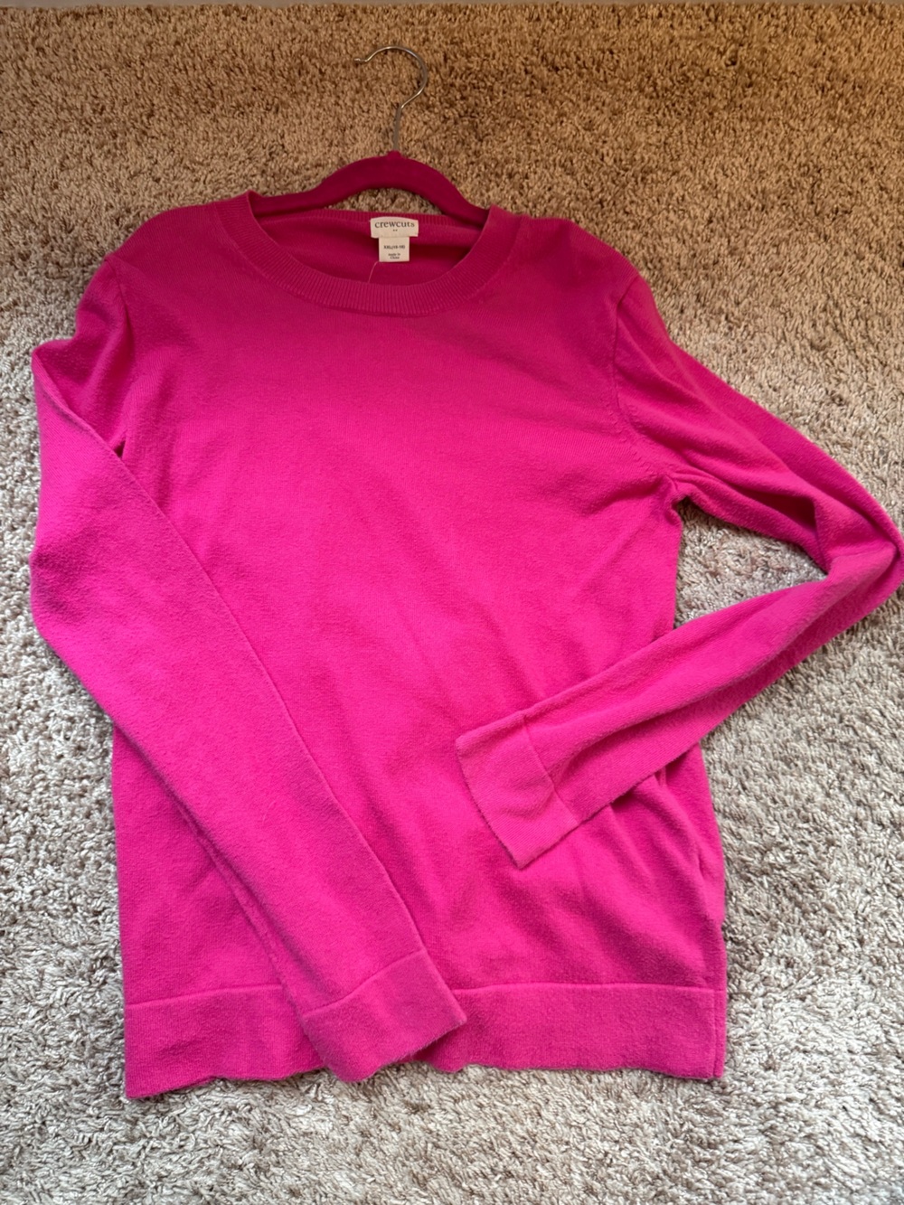 Crewcuts Hot Pink Crewneck Sweater